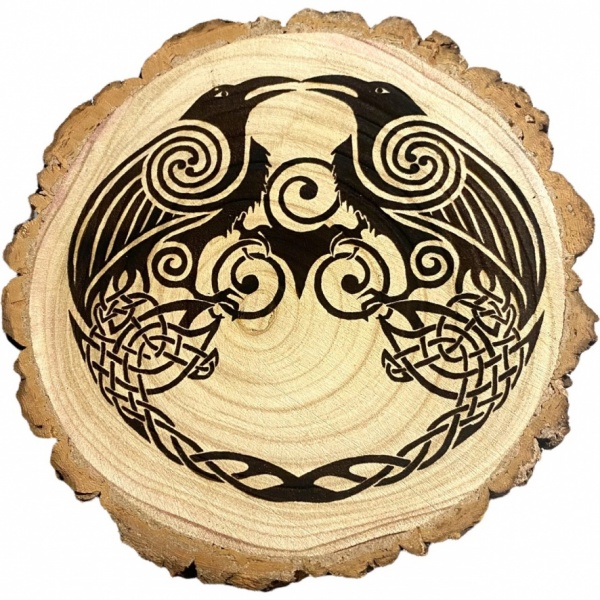 Tribal Ravens - Wooden Altar Slice